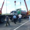 In polizia Artem eliminare le conseguenze degli incidenti che coinvolgono veicoli che trasportano GPL