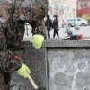 Granite tile on the seafront Sports divorced vandals, restore