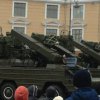 Center of Vladivostok on the occasion of the Victory Day parade rehearsal will block